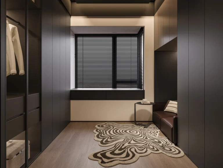 Luxury Walk-In Closet with bespoke storage and premium hardware