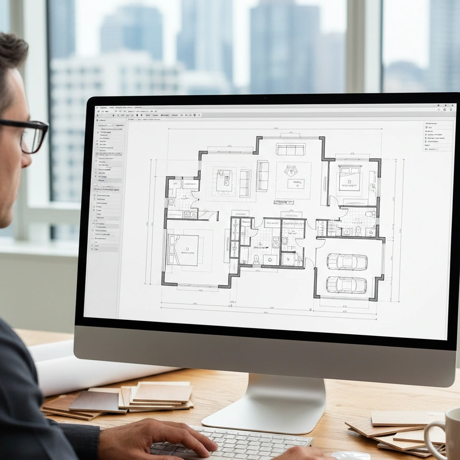 Professional consultation for foreign residential house floor plans and custom millwork project planning
